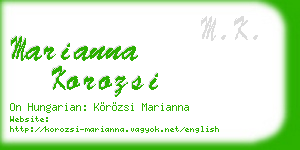 marianna korozsi business card
