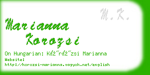 marianna korozsi business card